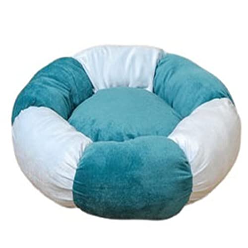 Zoomlie Superweiches Katzenbett, rund, selbstwärmend, verschleißfest, langlebig, Matratze gegen Angst, Größe M, Blau