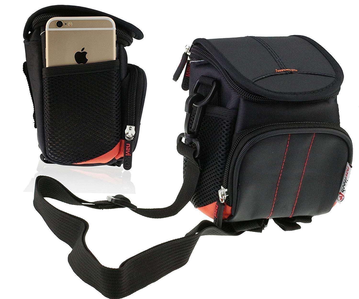Navitech Black Camera Shoulder Bag kompatibel mit Panasonic Lumix DMC-G7H Mirrorless Kamera