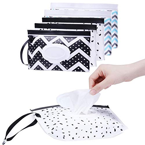 6 Pieces Portable Baby Wipes, Reusable Wipes Box, Wet Wipes Dispenser Holder (With Lid) Can Hang The Wipes Box In The Diaper Bag For Home Office Bedroom And Outdoor Activities