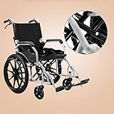 AOLI Manueller Rollstuhl, senioren Rollstuhl mit Rotating Pedale, mit Eigenantrieb Rollstuhl faltbar, Alt faltbaren Rollstuhl, Geeignet für Menschen mit Behinderungen, Schwarz,Schwarz