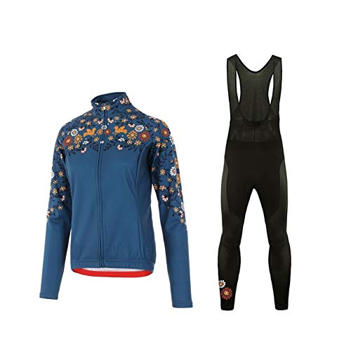 Uglyfrog Damen Winter Atmungsaktive Langarm Radtrikot Set Gepolsterte Hosen Radsport Bekleidung