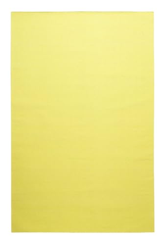 wecon home Robuster Green Looop Kelim Baumwoll-Teppich für Wohnzimmer, Schlafzimmer, Esszimmer, Kinderzimmer und Flur - Nizza (80 x 150 cm, gelb)