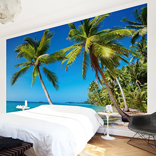 Apalis Vliestapete Beach of Thailand Fototapete Breit | Vlies Tapete Wandtapete Wandbild Foto 3D Fototapete für Schlafzimmer Wohnzimmer Küche | blau, 94889