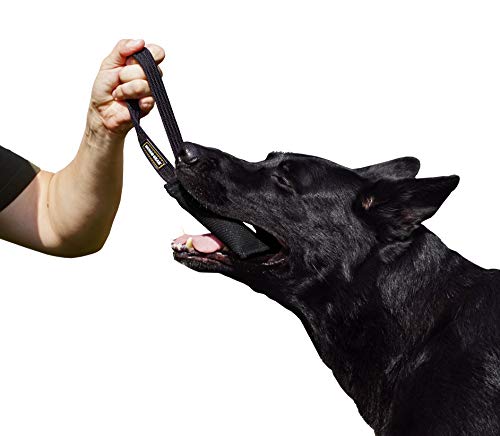 Dingo Gear Baumwolle-Nylon Beißwurst für Hundetraining K9 IGP IPO Obiedence Schutzhund Hundesport, mit Einem Griff 5 x 15 cm Schwarz S00072