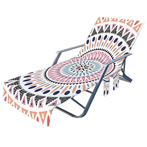 Strandkorb Handtuch Lounge Chair Cover, Mikrofaser Strandtasche Garten Sonnenliege Handtuch Stuhl Strandtuch mit Taschen schnell trocknende Handtücher