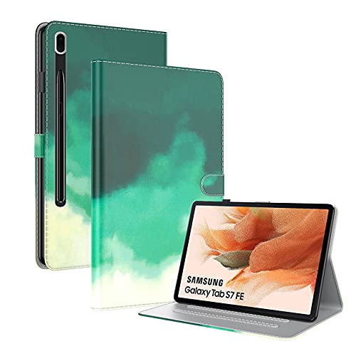 JIan Ying Schutzhülle für Samsung Galaxy Tab S7 FE 12,5 Zoll SM-T730 5G SM-T736B Tablet Slim Light Cover Grün