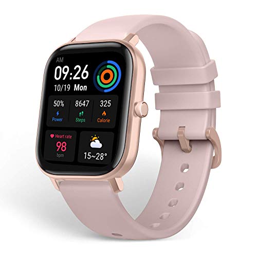Amazfit GTS Smartwatch Fitness Tracker mit 1,65'' Always On Display, GPS, Herzfrequenzüberwachung, Schlafindex, 14 Tagen Akkulaufzeit, 5 ATM wasserdicht für Herren Damen (Rosa)