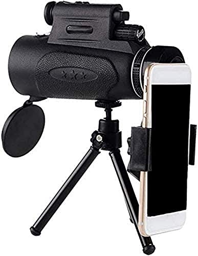 12x42, tragbares Hochleistungs-Monokular, kompakt, mit Nacht-BAK4-FMC-Objektiv, Monokular mit Smartphone-Adapter und Stativ für Vogelbeobachtungs-Theaterteleskope