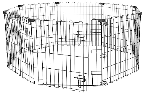 AmazonBasics - Faltbares Metall-Gehege mit Tor, für Haustier, Hund, Trainingszaun, 152,4 x 152,4 x 60,9 cm
