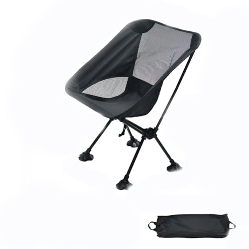 BABANI Camping Stuhl Campingstuhl Kleines Packmaß Campingstuhl Faltbar Ultraleicht Klappstuhl Faltstuhl Chair Klappbar (Schwarz-klein)