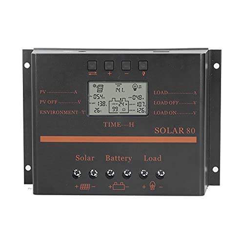Solarladeregler, Langlebiger Photovoltaik Solarladeregler Regler PWM 80A 12V/24V USB Solarregler für Den HeimgebrauchSteckdosen & Zubehör