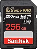 SanDisk 256 GB Extreme PRO SDXC-Karte + RescuePRO Deluxe, bis zu 200 MB/s, UHS-I, Class 10, U3, V30