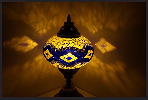 Mosaiklampe Mosaik - Tischlampe L Stehlampe orientalische lampe Blau Gelb Samarkand-Lights