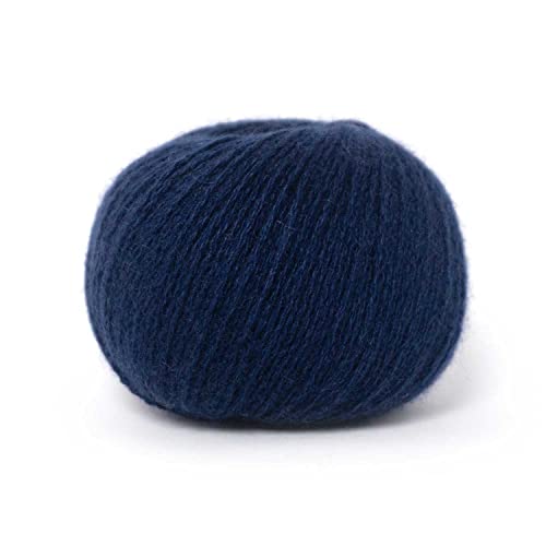 25 g Pascuali Cashmere Lace Strickwolle | 100% Kaschmirwolle Bio Kaschmir zum Stricken und Häkeln, Farbe:Navy 32