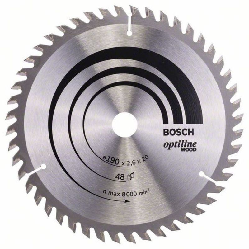 Bosch Kreissägeblatt Optiline Wood für Handkreissägen, 190 x 20/16 x 2,6 mm, 48 2608640614
