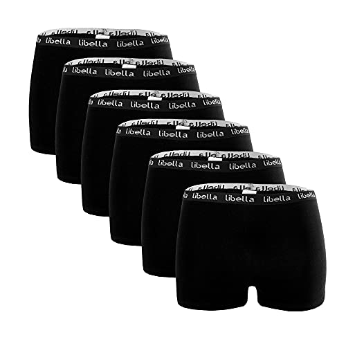 Libella® Panties Boxershorts Damen 6er Pack Hipsters Unterhose Unterwäsche Set Baumwolle 3429 Schwarz L