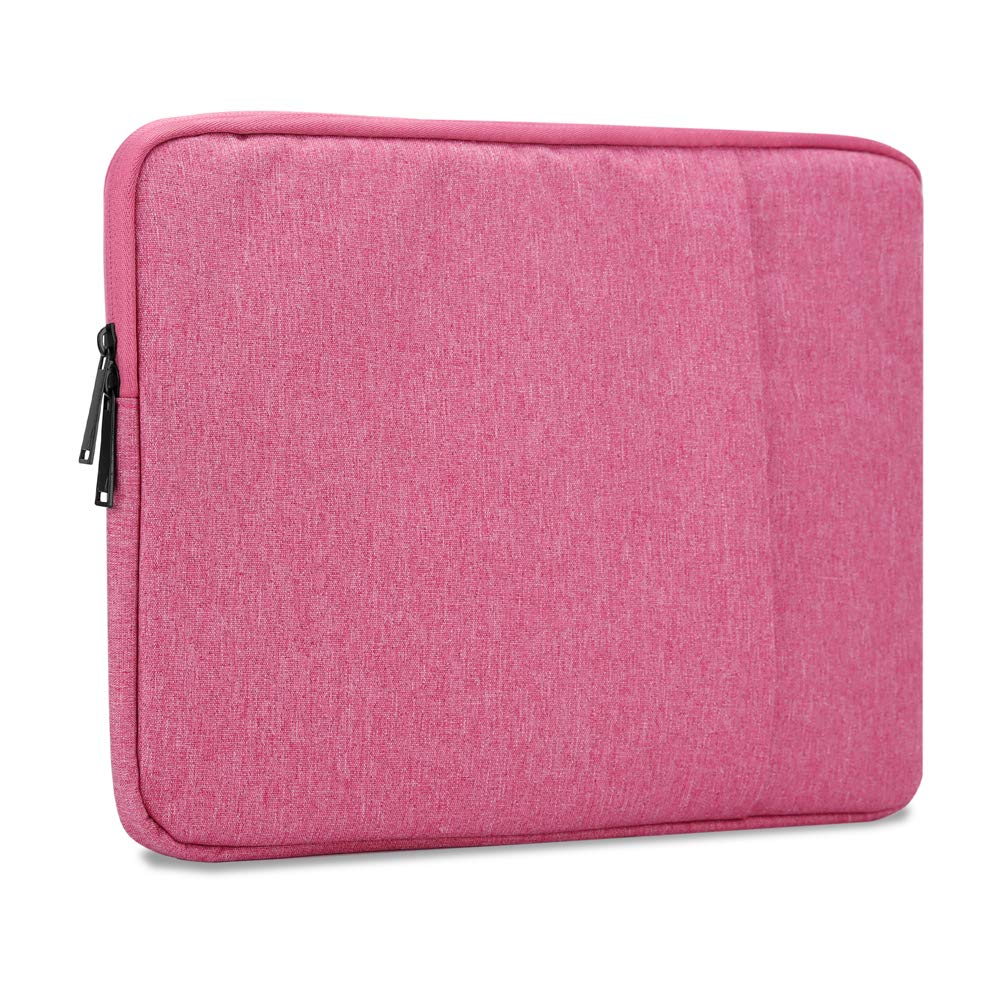 Cadorabo Laptop/Tablet Tasche 14'" Zoll in PINK – Notebook Computer Tasche aus Stoff mit Samt-Innenfutter und Fach mit Anti-Kratz Reißverschluss – Schutzhülle Sleeve Case