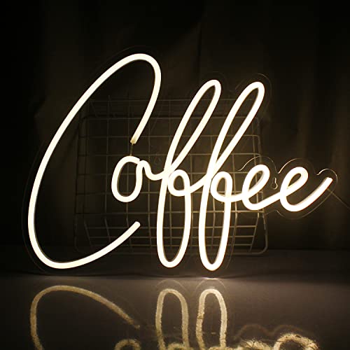 Coffee Neon Light Sign Cafe LED Schilder Buchstaben Neonlichter für Cafe Shop, Bar, Cub, Restaurant, Raumdekoration (Warmweiß)