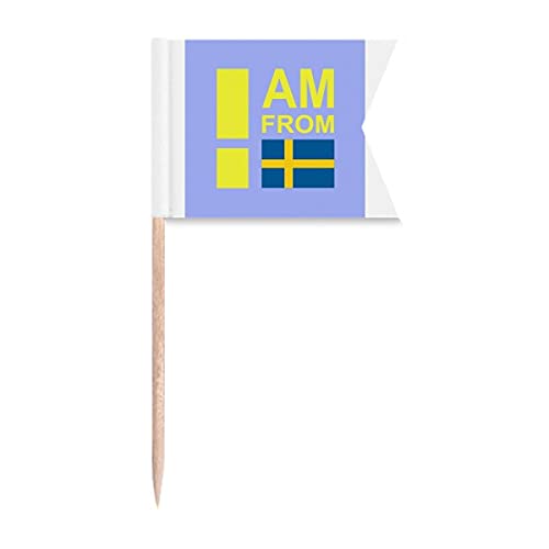 "I Am from Sweden" Art-Deco-Geschenk, modische Zahnstocher-Flaggen, Kennzeichnung für Party, Kuchen, Lebensmittel, Käseplatte