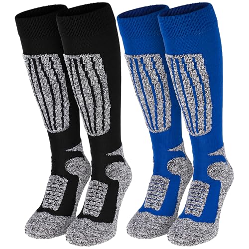2 Paar Sportsocken Socken für Herren und Damen Skisocken Snowboardsocken Blacksnake® - 39/42 - Schwarz/Blau