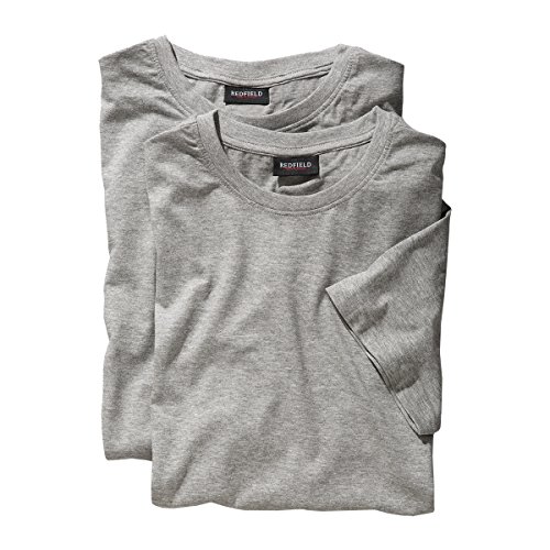 Redfield Doppelpack T-Shirts Übergröße grau Melange, Größe:8XL