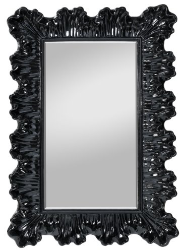 Spiegelprofi H0160481 Rahmenspiegel Mona, 80 x 120 cm schwarz Glanz