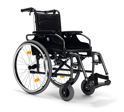 FabaCare Leichtgewichtrollstuhl D200 mit 30 Grad Rückenneigung, verstellbare Rückenlehne, Hybrid-Rollstuhl, Sitzbreite 38 cm