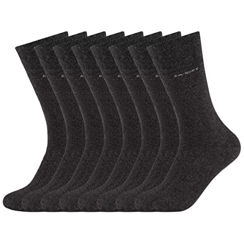 Camano 8 Paar Socken Unisex 3642 CA-SOFT Cotton ohne Gummidruck Damen und Herren Strümpfe, Farbe Anthrazit, Größe 47-49