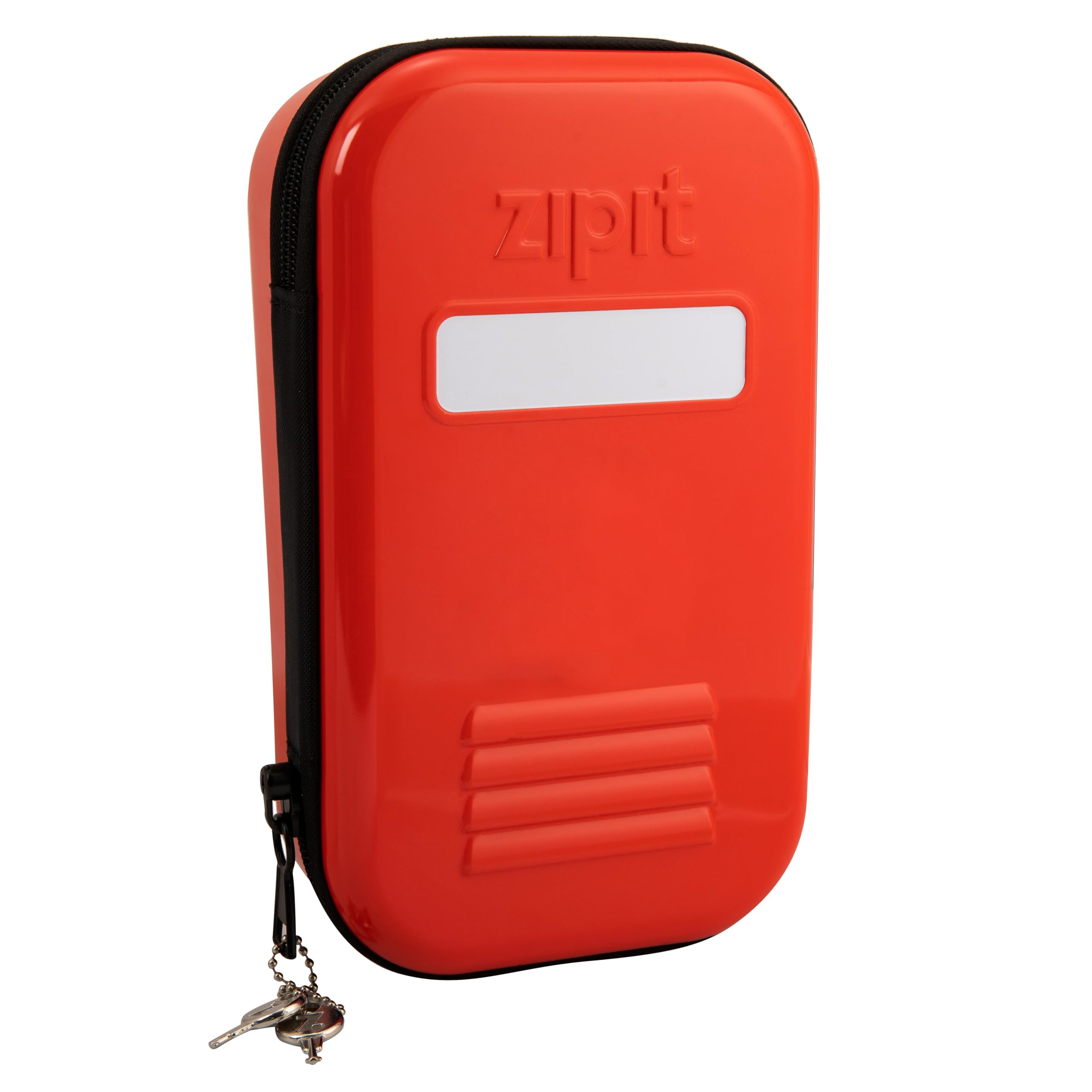 ZIPIT Lock Federmäppchen für Kinder | abschließbare Blechdose für Schule und Büro | rotes Federmäppchen | großes Fassungsvermögen