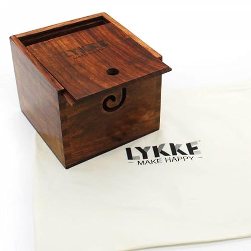 LYKKE Make Happy Oversized Garnbox mit Deckel, indisches Sheesham-Rosenholz