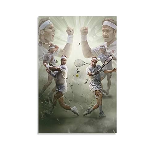 Kunstdruck Poster Kein Rahmen Roger Federer Rafael Nadal Tiger Ali Singh Bilderdruck Moderne Familie Schlafzimmer Dekor Poster 30x50cm