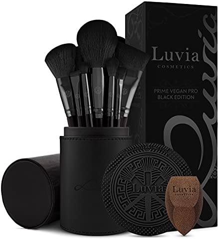 Luvia Cosmetics Kosmetikpinsel-Set Prime Vegan Pro Black Edition, (15 tlg.)