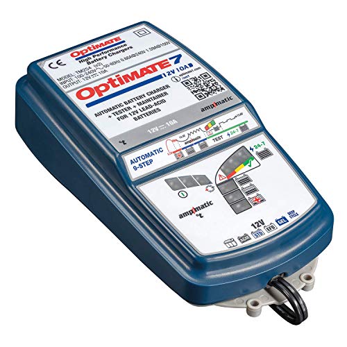 TecMate OptiMATE 7 Ampmatic, TM254, 9-stufiges Batterierettungs, Lade, Test, und wartungsgerät, 12 V, 10 A