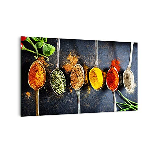 DekoGlas Küchenrückwand 'Gewürze auf Löffel' in div. Größen, Glas-Rückwand, Wandpaneele, Spritzschutz & Fliesenspiegel
