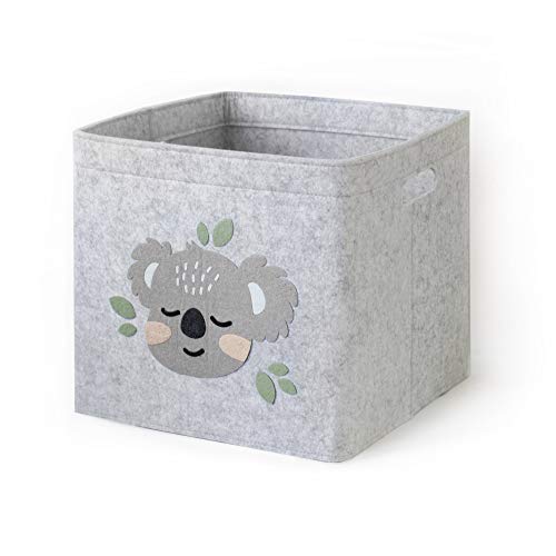 Lucky Sign - Aufbewahrungsbox Kinder faltbar Spielzeugkiste aus Filz Aufbewahrungskorb Wickeltisch für Kinderzimmer, 33x33x30cm - Baby Koala