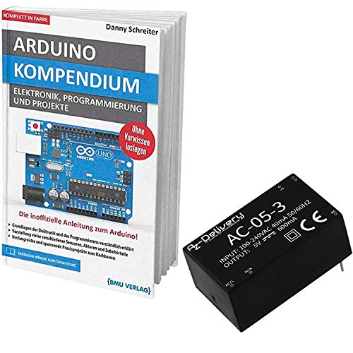 AZDelivery Großes Arduino Kompendium Buch mit gratis Mini Netzteile 220V zu 5V