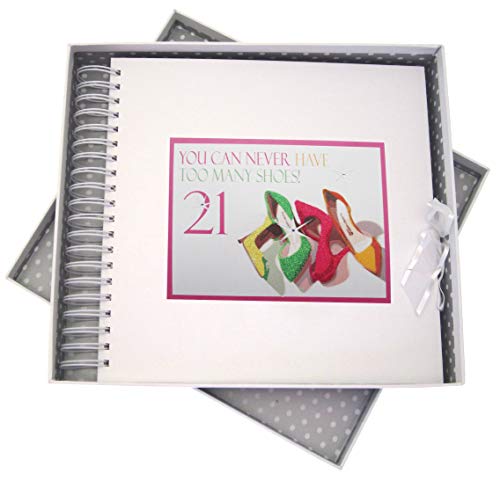 White Cotton Cards NSH21C Geburtstagskarte und Erinnerungsalbum, Aufschrift"You can never have too many shoes", 53,3 cm, Neonfarben