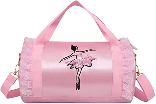 AOOPOO Tanztasche für Kinder, Balletttasche für Mädchen, Umhängetasche, Tragetasche und Balletttasche für Kinder, 11,6 × 7,1 × 7,1 Zoll, Rosa-1, 1