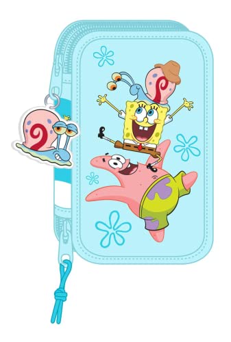 safta 412291854 Doppelmäppchen Pqño 28 Stück Spongebob Stay Positive 12,5 x 19,5 x 4 cm, bunt