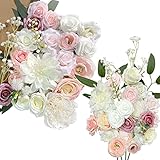 Künstliche Blume mit Stielen für DIY-Blumenarrangements, Blumensträuße, Hochzeitsdekoration(Zartes Rouge)