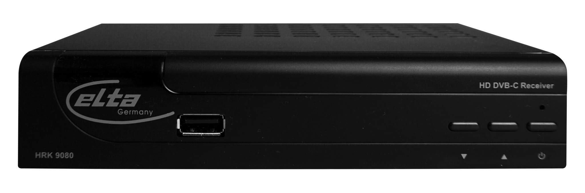 Elta Full HD digitaler Kabelreceiver HRK9080 (DVB-C, HDMI, Full HD 1080p, SCART, USB 2.0, LAN, Fernbedienung) 5011201 schwarz