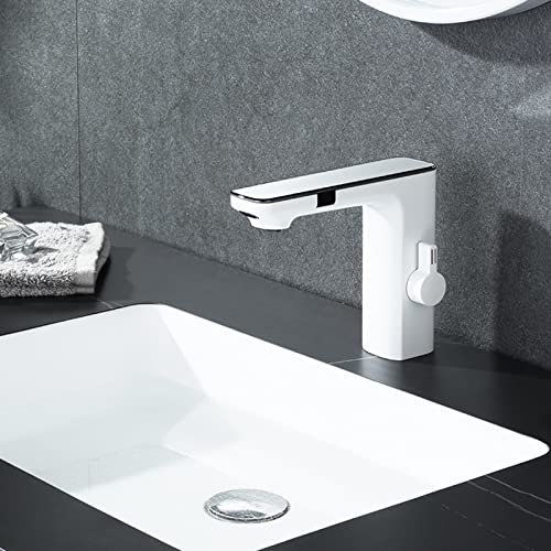 GttuiT Sensoren für Waschbecken, berührungsloses Badezimmer, automatisches Waschbecken, berührungsloses Infrarot-Waschbecken, weiß Vision
