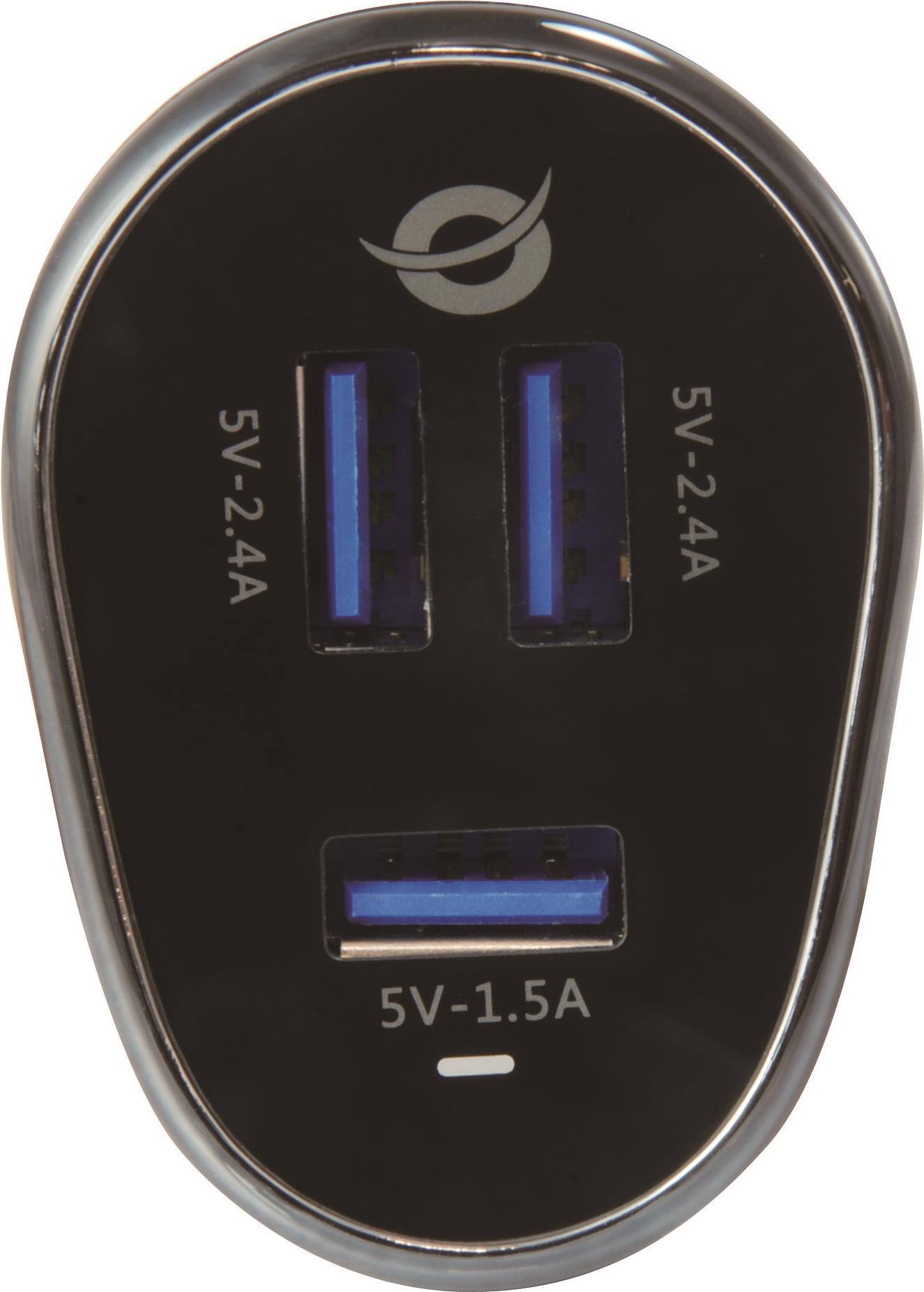 Conceptronic CARDEN - Auto-Netzteil - 31.5 Watt - 6.3 A - 3 Ausgabeanschlussstellen (USB)