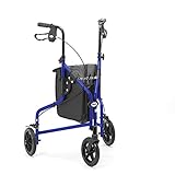 Days 240L Lightweight Aluminium Folding 3 Wheel Tri Walker with Locakble Brakes and Carry Bag - Blue (Eligible for VAT relief in the UK)