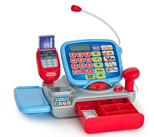 Casdon Supermarket Till , Interactive Toy Shopping Till For Children Aged 2+ , Includes Working Calculator, Microphone, Scanner & More!