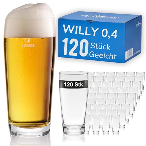 120er Set Bierglas Willibecher 0,4l geeicht