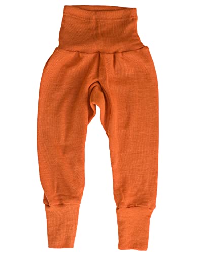 Cosilana Baby Hose lang mit Bund, 70% Wolle 30% Seide (Uni Orange, 86/92)
