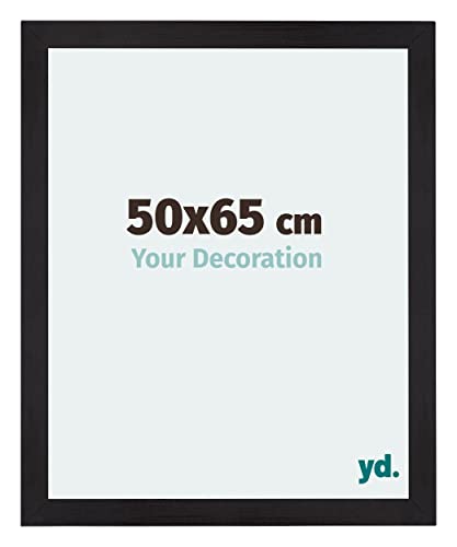 yd. Your Decoration - Bilderrahmen 50x65 cm - Fotorahmen von MDF mit Acrylglas - Antireflex - Ausgezeichneter Qualität - Schwarz Gemasert - Mura,