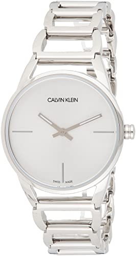 Calvin Klein Damen-Armbanduhr XS ck Stately Analog Quarz Edelstahl K3G23121