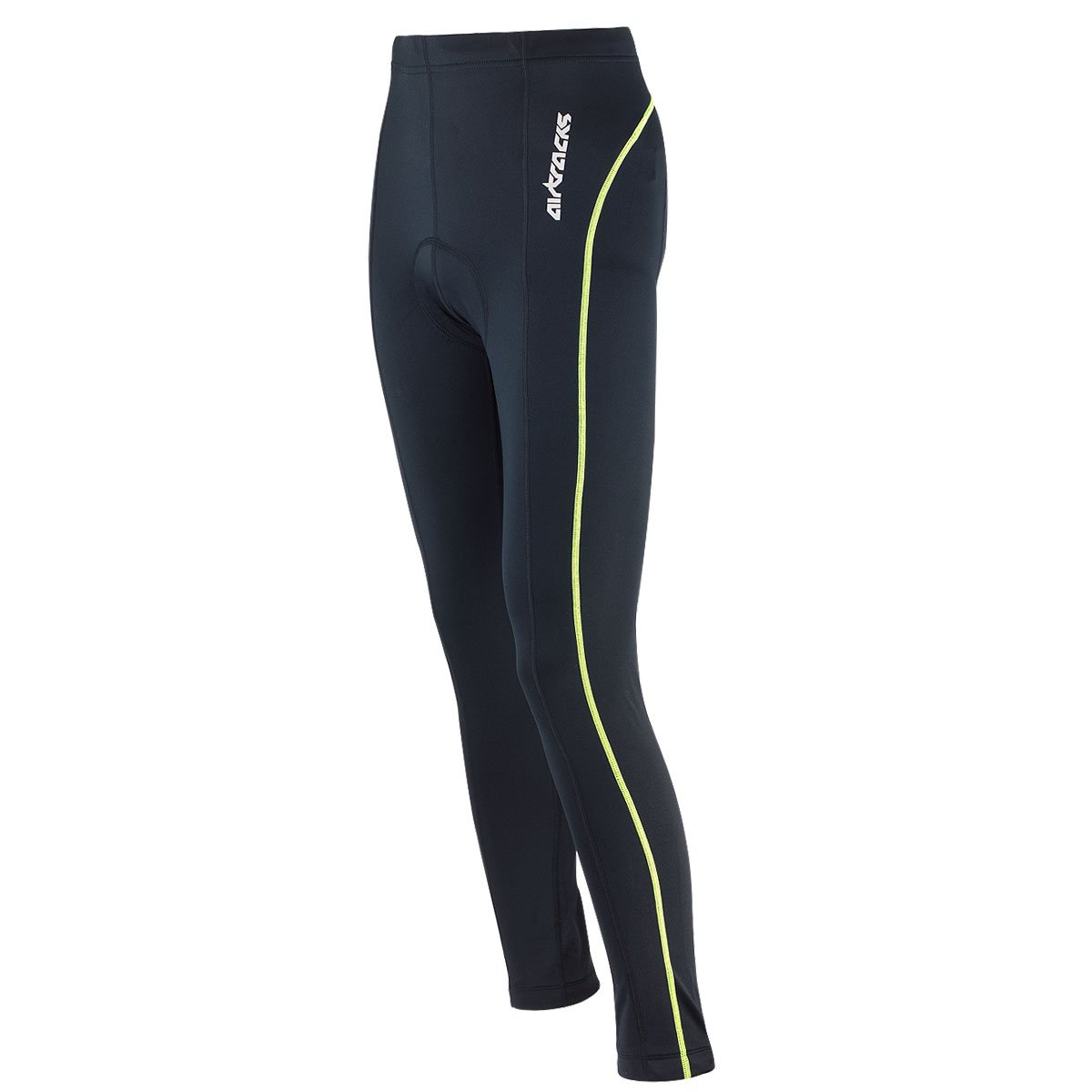 Airtracks Herren Thermo Fahrradhose Lang Winter Radhose Radlerhose Gepolstert - schwarz-neon - XXL